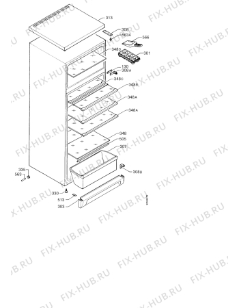 Взрыв-схема холодильника Electrolux ER7532D - Схема узла Housing 001